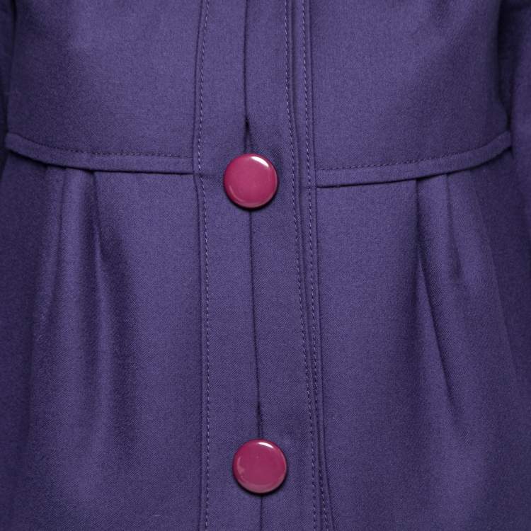 مملوكة مسبقًا Moschino Purple Wool Flared Hem Button Front Jacket S