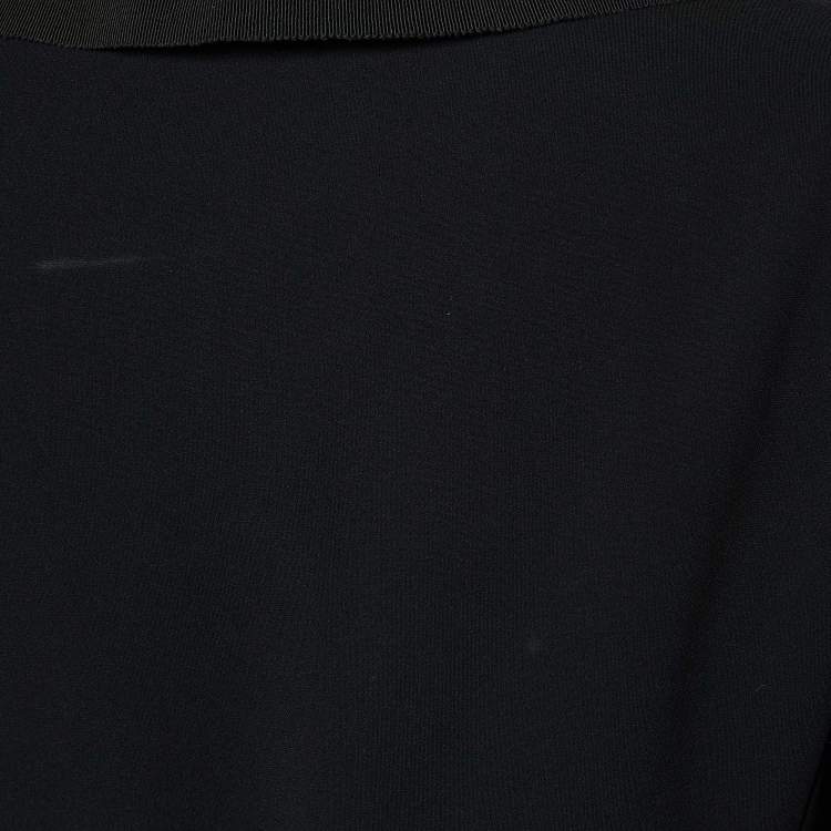 Pre Owned Moschino Black Crepe Tie Detail Jacket M