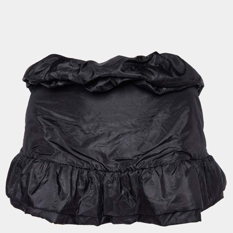 Pre Owned Moschino Black Silk Puffer cape Jacket M