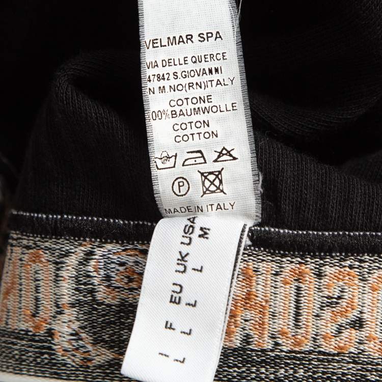 Pre Owned Moschino Black Cotton Knit Waist Band Detail Leggings L
