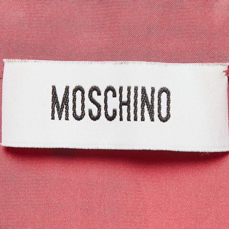 Pre Owned Moschino Pink Silk Sleeveless Ruffled Top M
