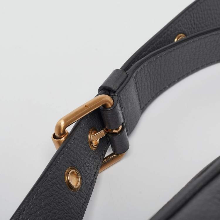 Pre Owned Moschino Grey Leather Mini Classic Logo Belt Bag