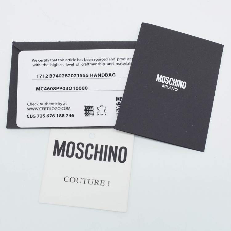 Pre Owned Moschino Black Nylon and Leather Classic Logo Bucket Bag
