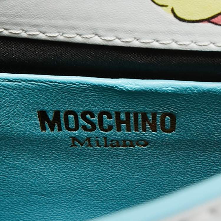 Pre Owned Moschino Multicolor Leather Calico Animals Top Handle Bag