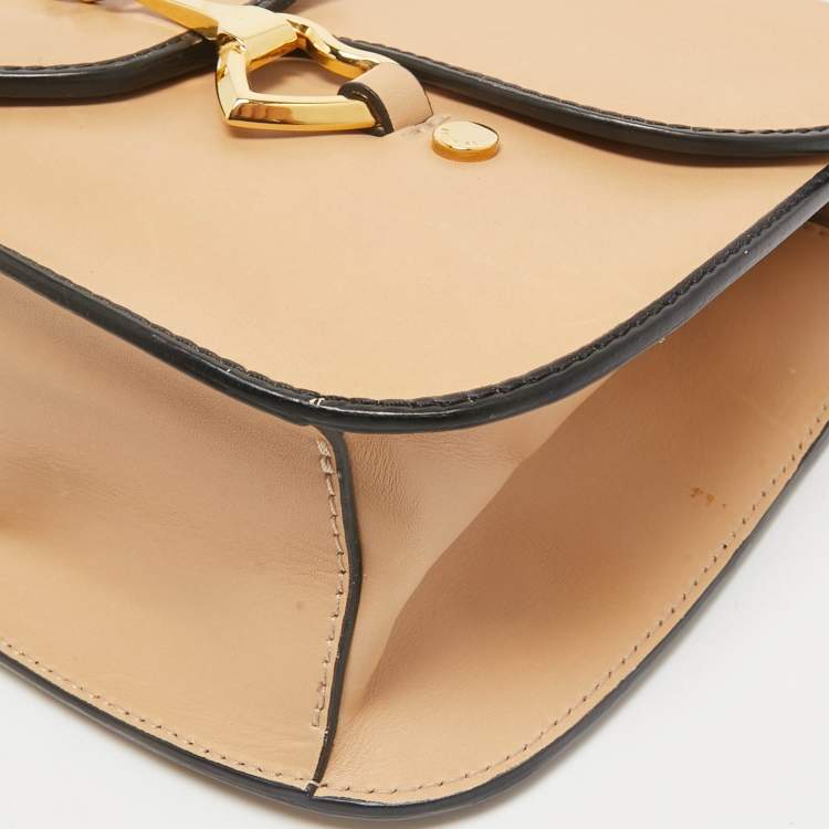 Pre Owned Moschino Natural Leather Flap Shoulder Bag