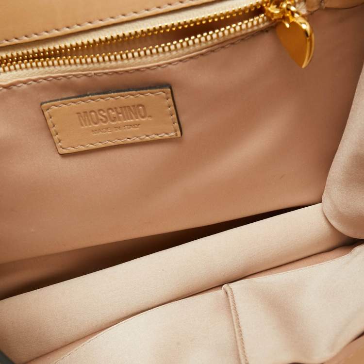 Pre Owned Moschino Natural Leather Flap Shoulder Bag