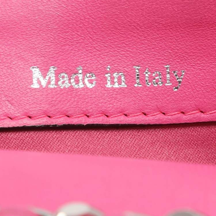 Pre Owned Moschino Capsule Biker Pink Leather Crossbody Bag