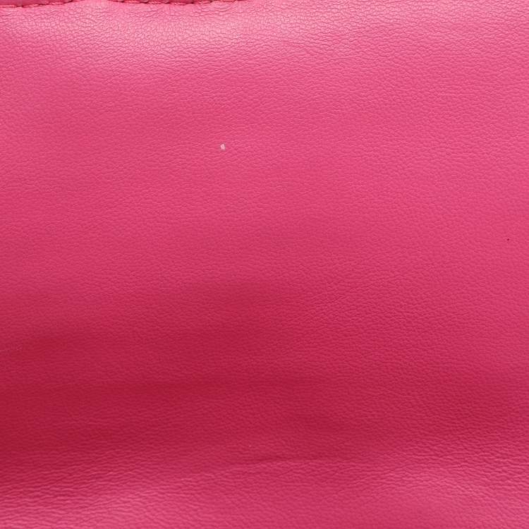 Pre Owned Moschino Capsule Biker Pink Leather Crossbody Bag