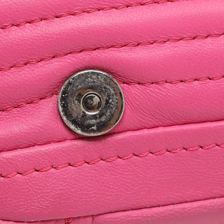 Pre Owned Moschino Capsule Biker Pink Leather Crossbody Bag