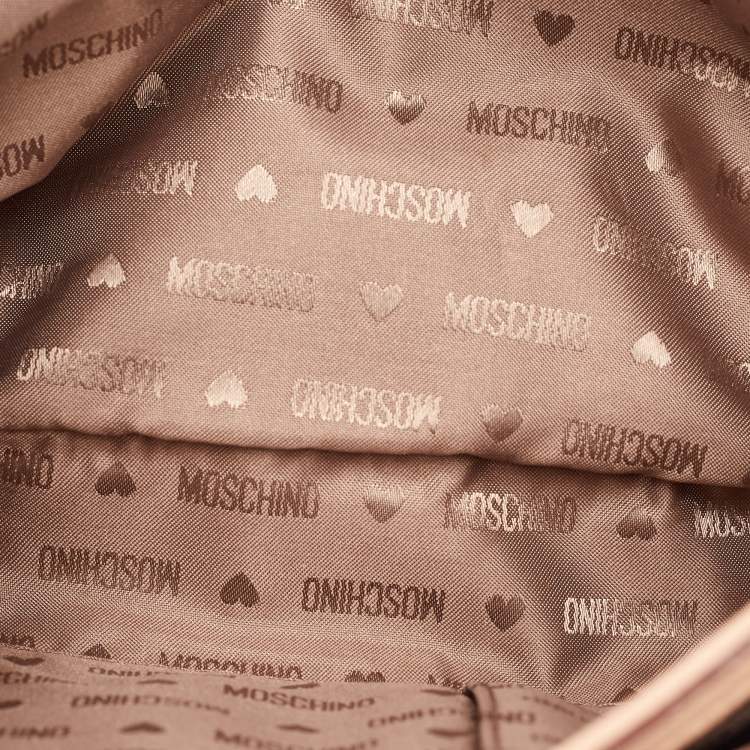 Pre Owned Moschino Hidden Lock Beige/Brown Leather Shoulder Bag