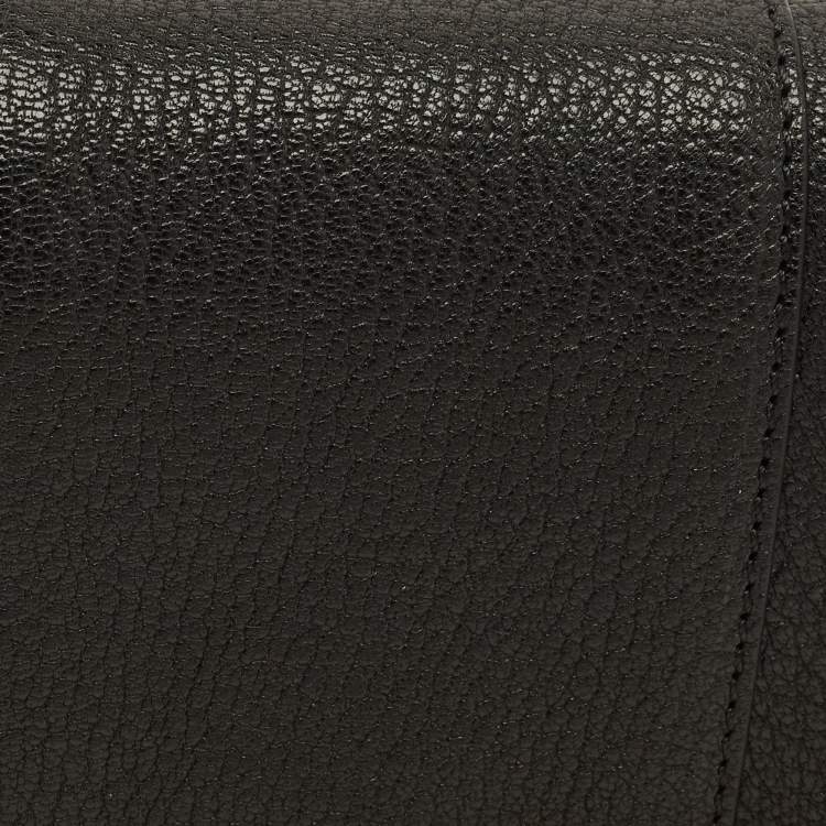 Pre Owned حقيبة كتف موسكينو شعار قلاب جلد أسود