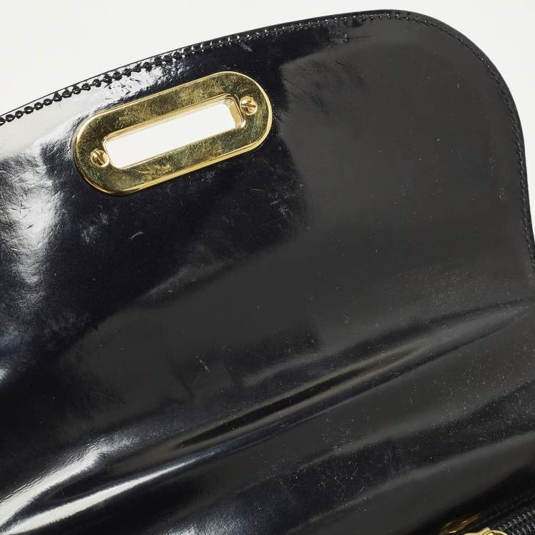 Pre Owned Moschino Tricolor Patent Leather Flap Shoulder Bag