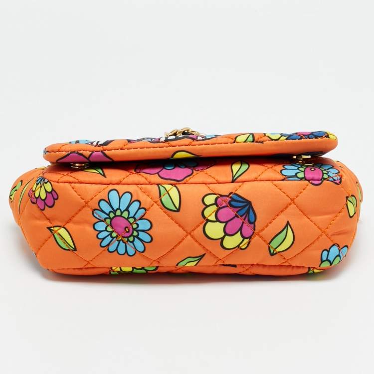 Pre Owned Moschino Elephant Crowned Multicolor Quilted Fabric Shoulder Bag