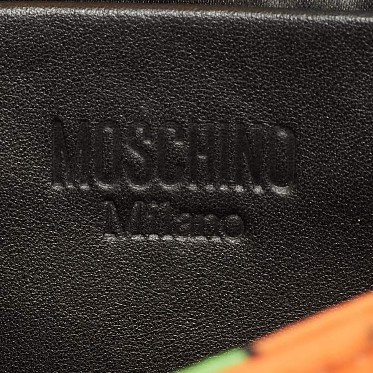 Pre Owned Moschino Elephant Crowned Multicolor Quilted Fabric Shoulder Bag