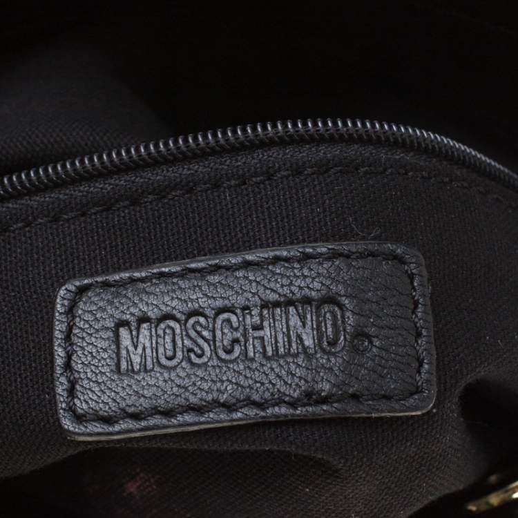 Pre Owned Moschino Black Signature Nylon and Leather Hobo