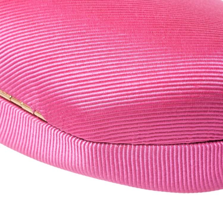 Pre Owned Moschino Pink Canvas Chain Clutch
