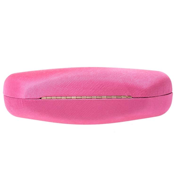 Pre Owned Moschino Pink Canvas Chain Clutch