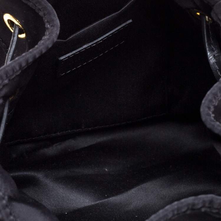 Pre Owned Moschino Black Nylon and Leather Bucket Bag