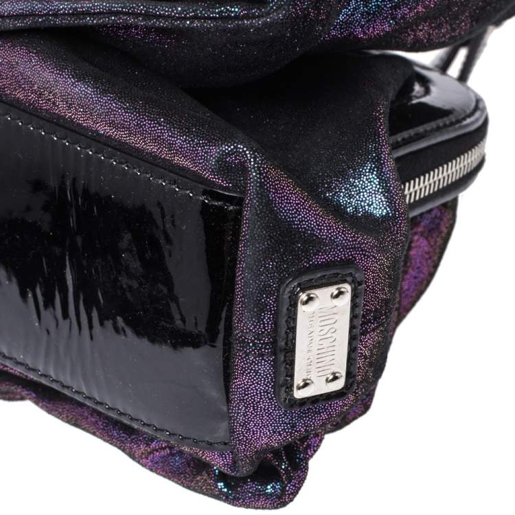 مملوكة مسبقًا Moschino Holographic Iridescent Leather Satchel