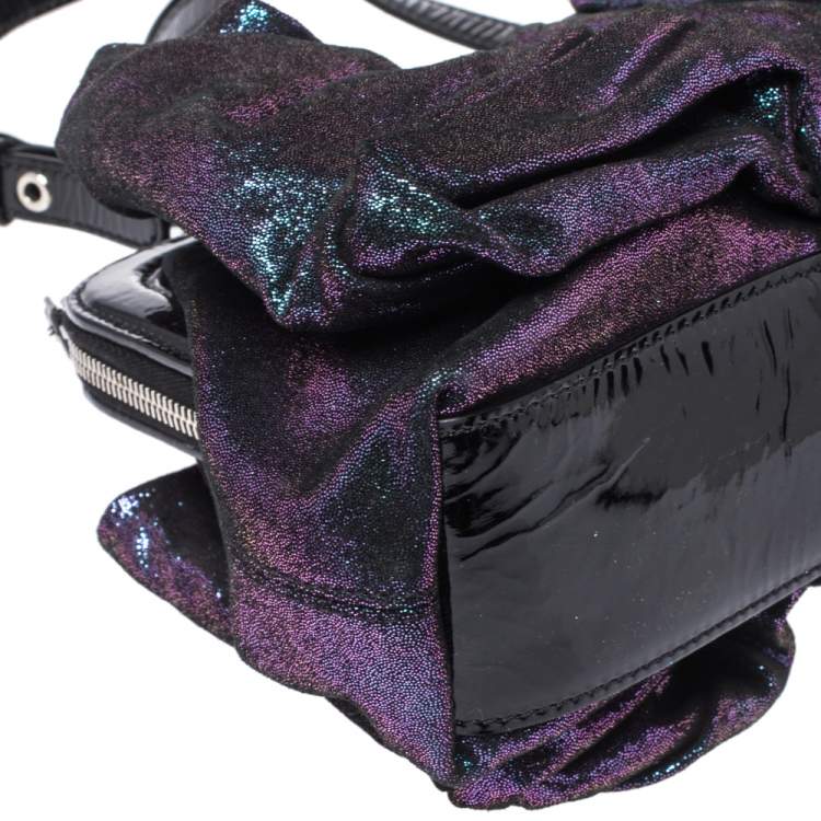 مملوكة مسبقًا Moschino Holographic Iridescent Leather Satchel