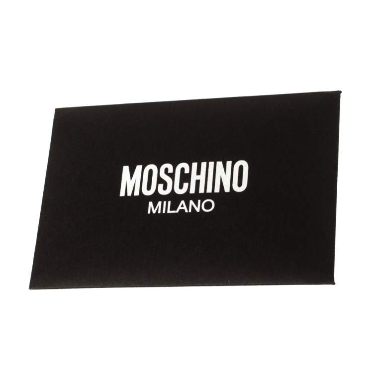 Pre Owned Moschino Beige Leather Logo Plaque Tote