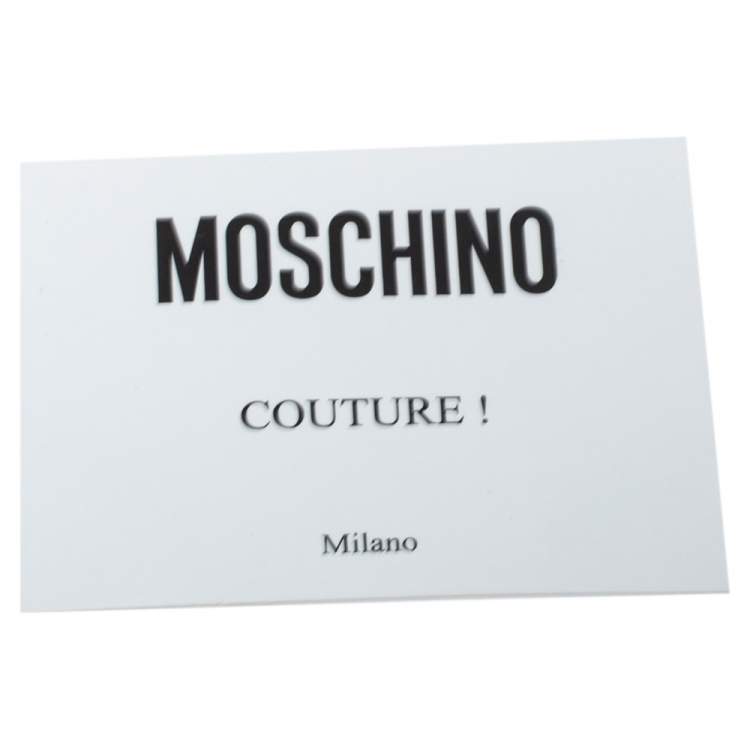 Pre Owned Moschino Purple Embossed Leather Chain Belt Bag