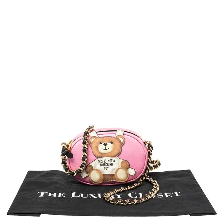 Pre Owned Moschino Pink Coated Canvas Toy Crossbody Bag