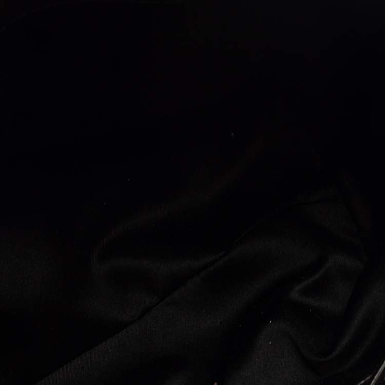 Pre Owned Moschino Black Grain Leather Side Logo Detail Tote 