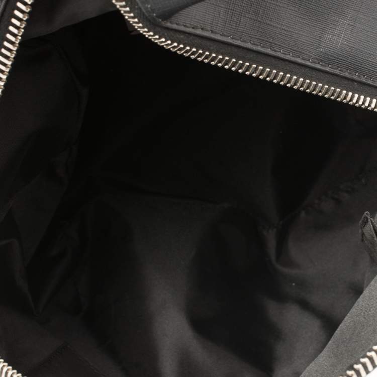 Pre Owned Moschino Black Faux Leather Small Safety Pin Teddy Backpack