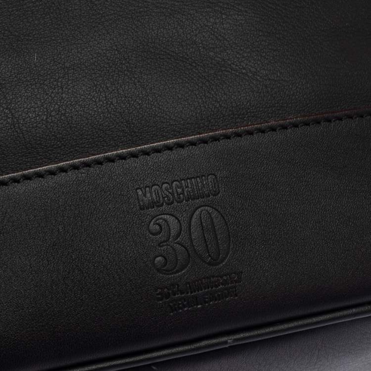 Pre Owned Moschino Black Leather Drawstring Bucket Bag