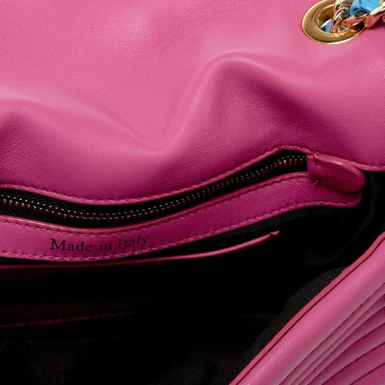Pre Owned Moschino Multicolor Leather Biker Jacket Embellished Shoulder Bag