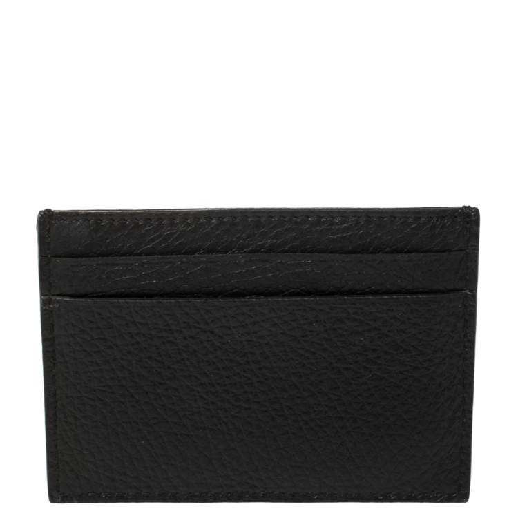 Pre Owned Moschino Black Leather Card Holder