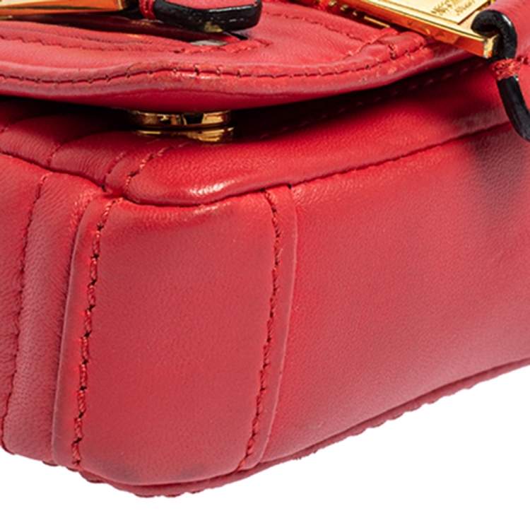 Pre Owned Moschino Red Leather Biker Jacket Crossbody Bag