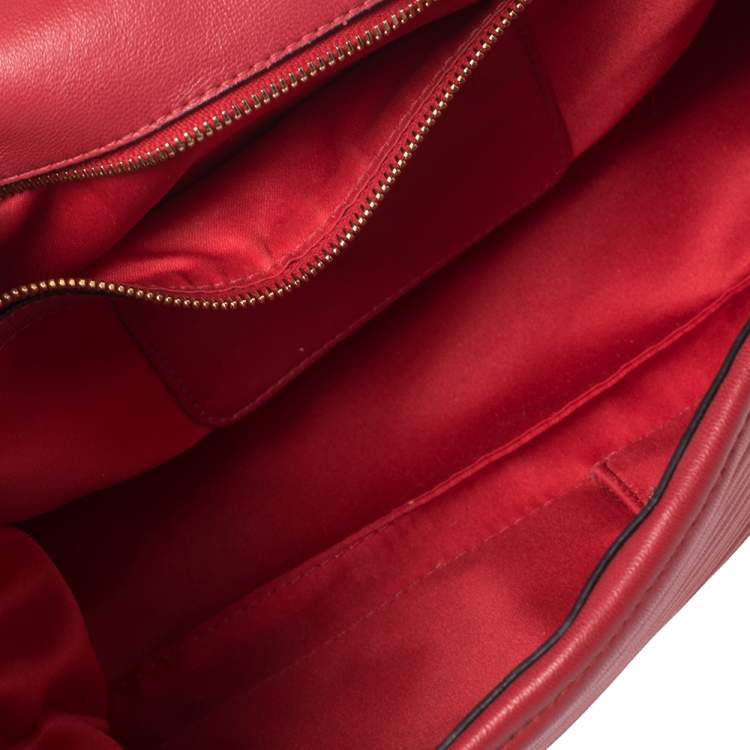 Pre Owned Moschino Red Leather Capsule Biker Jacket Shoulder Bag 