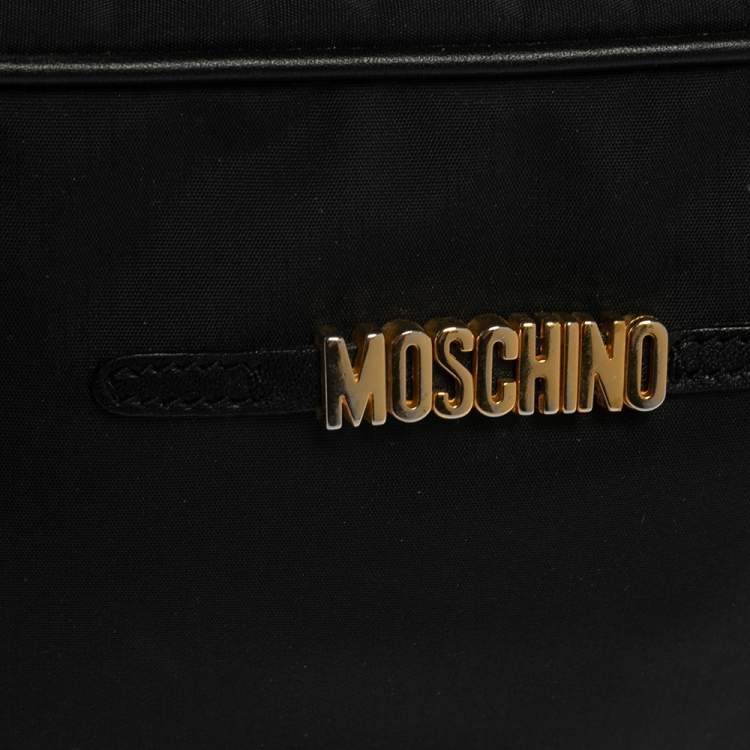 مملوكة مسبقًا Moschino Black Nylon Cosmetic Pouch