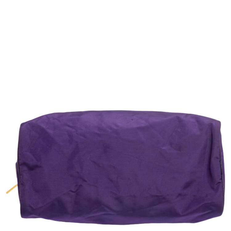 Pre Owned Moschino Purple Nylon Satchel