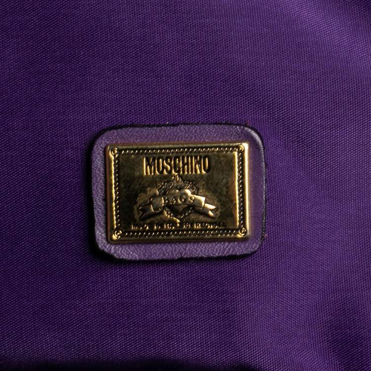 Pre Owned Moschino Purple Nylon Satchel