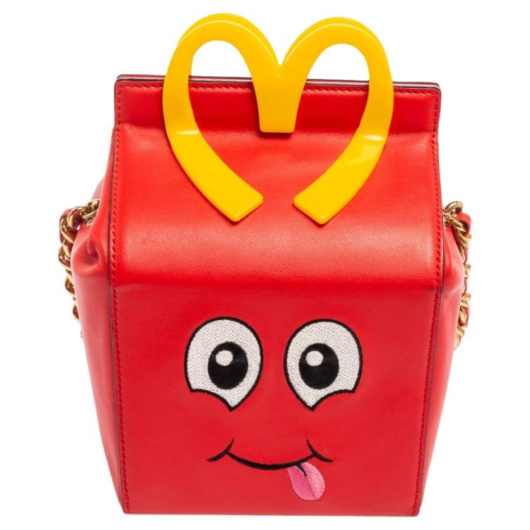 مملوكة مسبقًا Moschino Red/Yellow Leather McDonald's Happy Meal Shoulder Bag