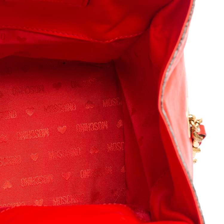مملوكة مسبقًا Moschino Red/Yellow Leather McDonald's Happy Meal Shoulder Bag