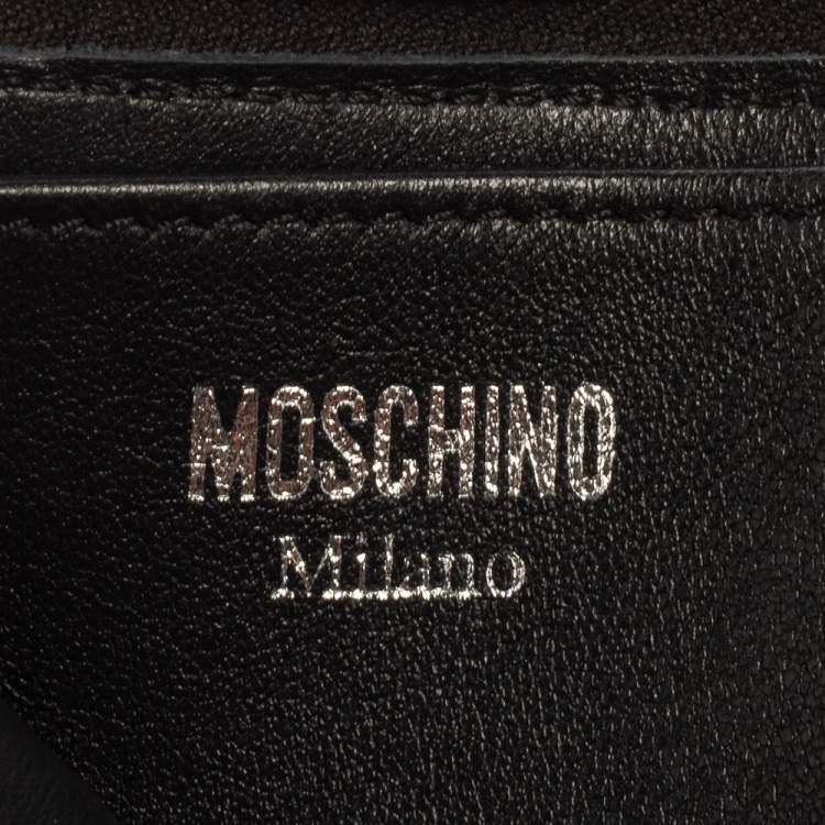 Pre Owned Moschino Multicolor Teary Eyes Graphic Zip Around Purse 