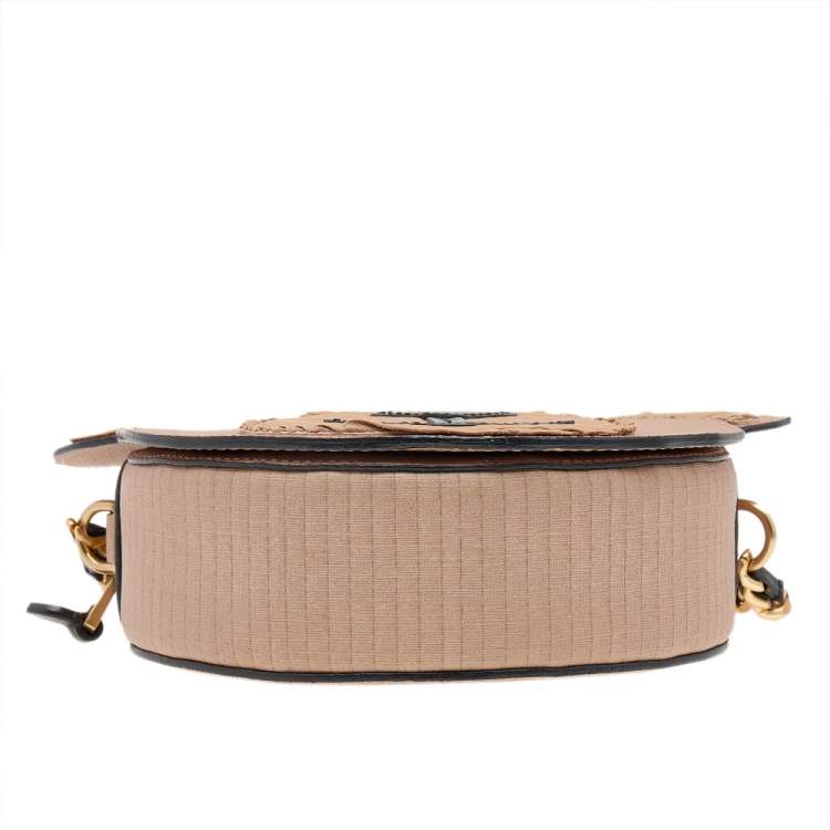 Pre Owned Moschino Tan Leather Teddy Bear Crossbody Bag