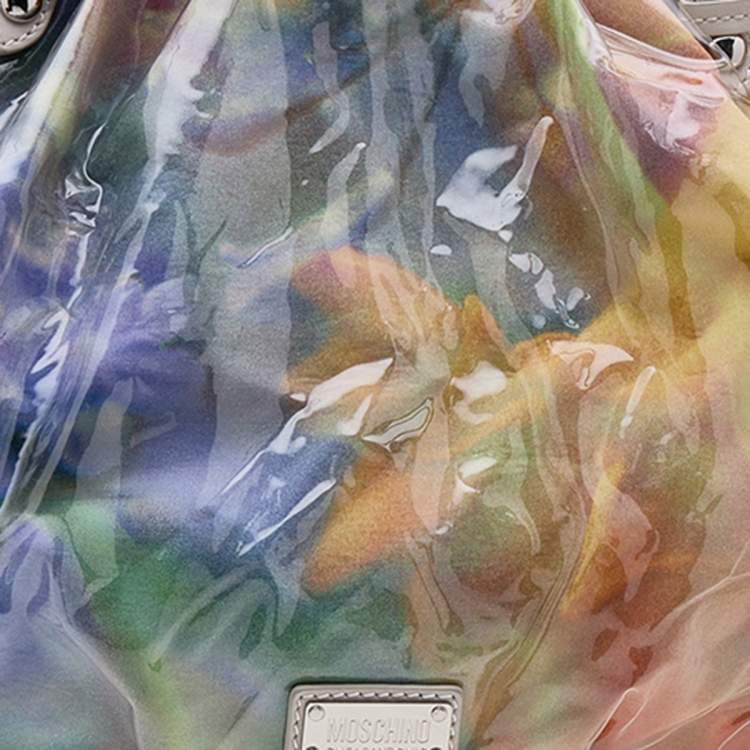 Pre Owned Moschino Multicolor PVC And Leather Satchel