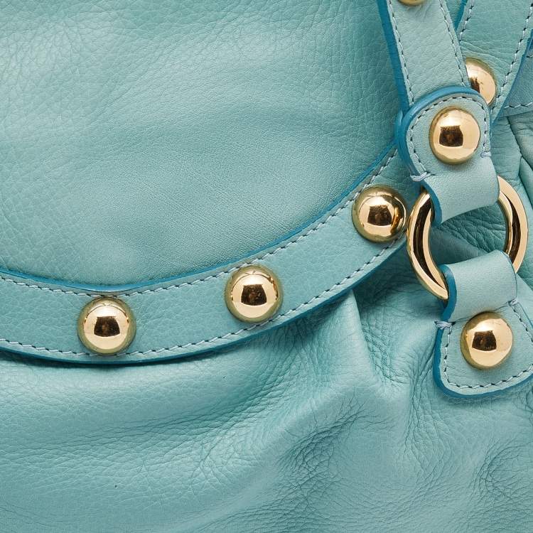 مملوكة مسبقًا Moschino Turquoise Leather Satchel