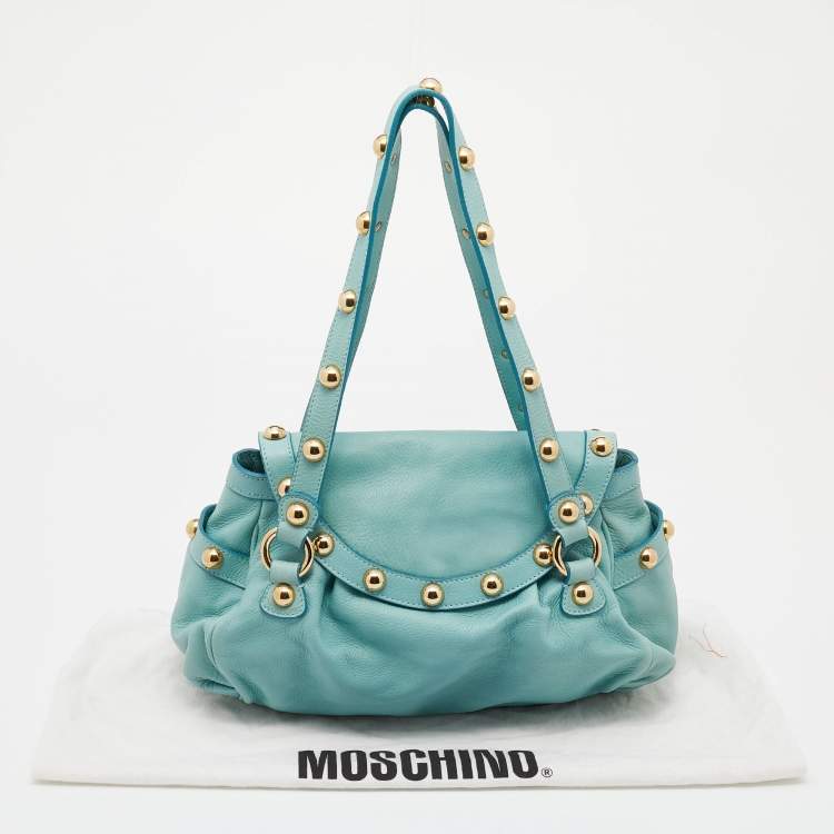 مملوكة مسبقًا Moschino Turquoise Leather Satchel