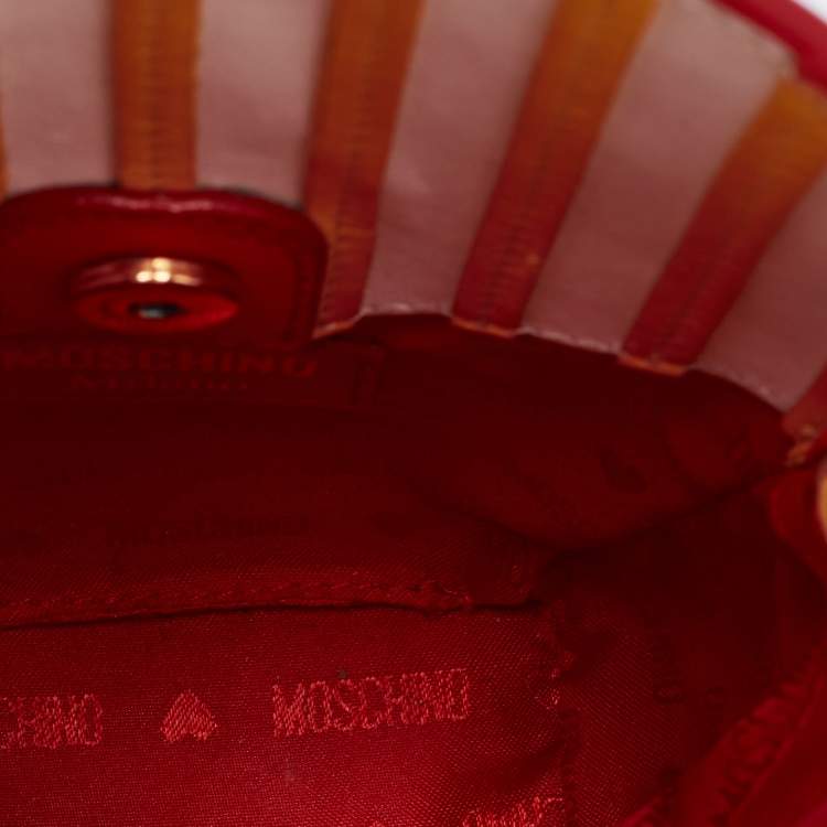 Pre Owned Moschino Red/Yellow Leather French Fry Chain Crossbody Bag