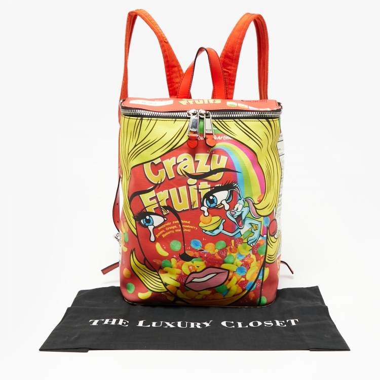 Pre Owned Moschino Multicolor PVC Crazy Fruit Print Backpack