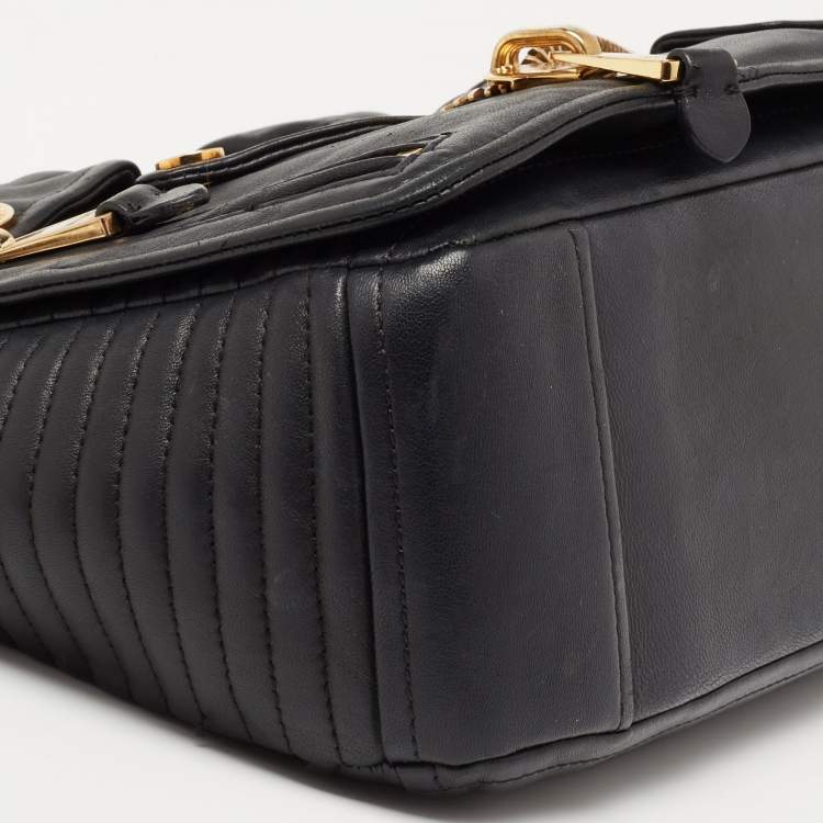 Pre Owned Moschino Black Leather Capsule Biker Jacket Shoulder Bag 