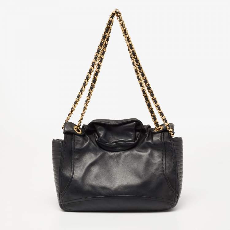 Pre Owned Moschino Black Leather Capsule Biker Jacket Shoulder Bag 