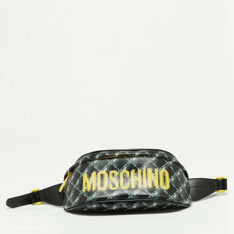Pre Owned Moschino Black/Multicolor Leather Belt Bag