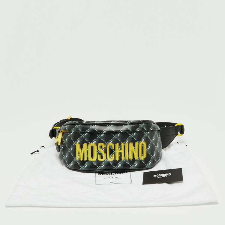 Pre Owned Moschino Black/Multicolor Leather Belt Bag
